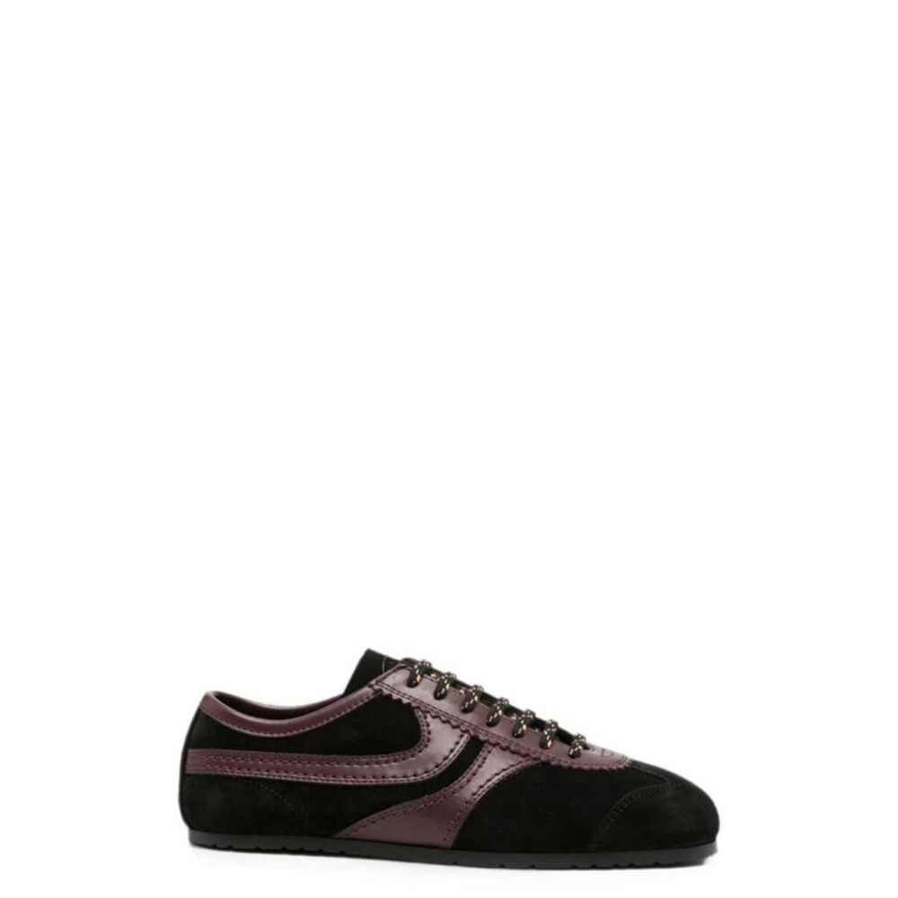 Dries Van Noten Women Black Panelled Leather Sneakers